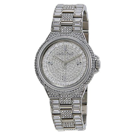 michael kors camille crystal watch silver|Michael Kors pave watches.